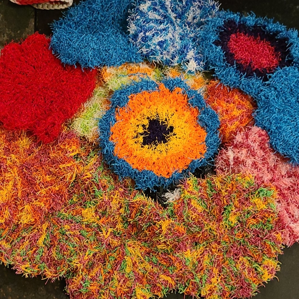 NWOT set of 3 crochet 5" "scrubbie" washing discs